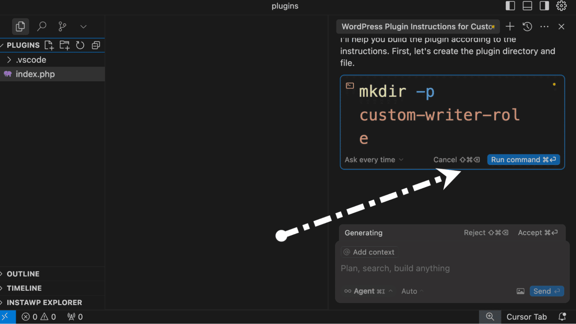 Cursor run command