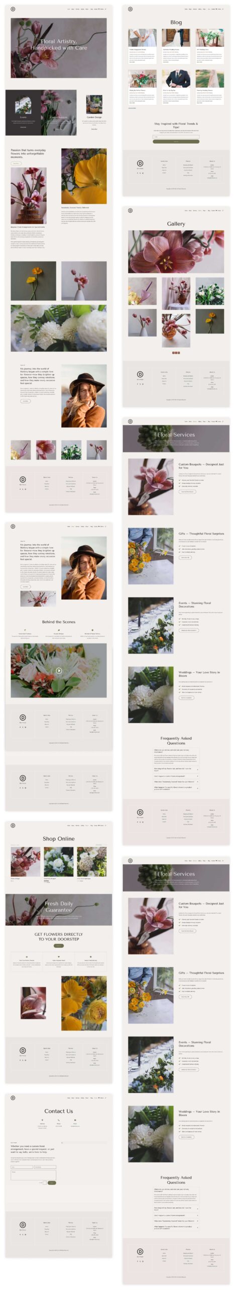 florist starter site for Divi
