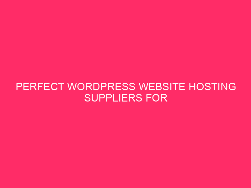 Perfect WordPress Website hosting Suppliers For Small Companies | Powering Your…