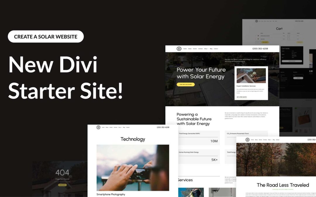 New Solar Starter Site for Divi (Quick Install)