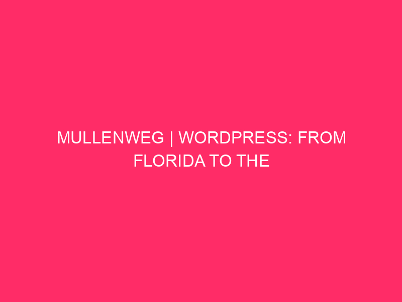 Mullenweg | WordPress: From Florida To The International, And The…