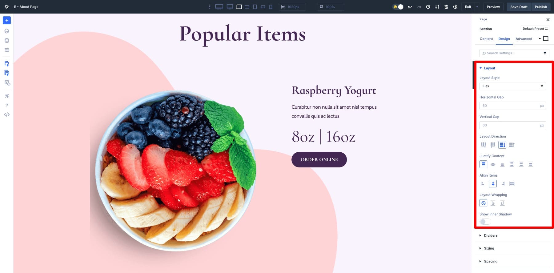 built-in flexbox controls