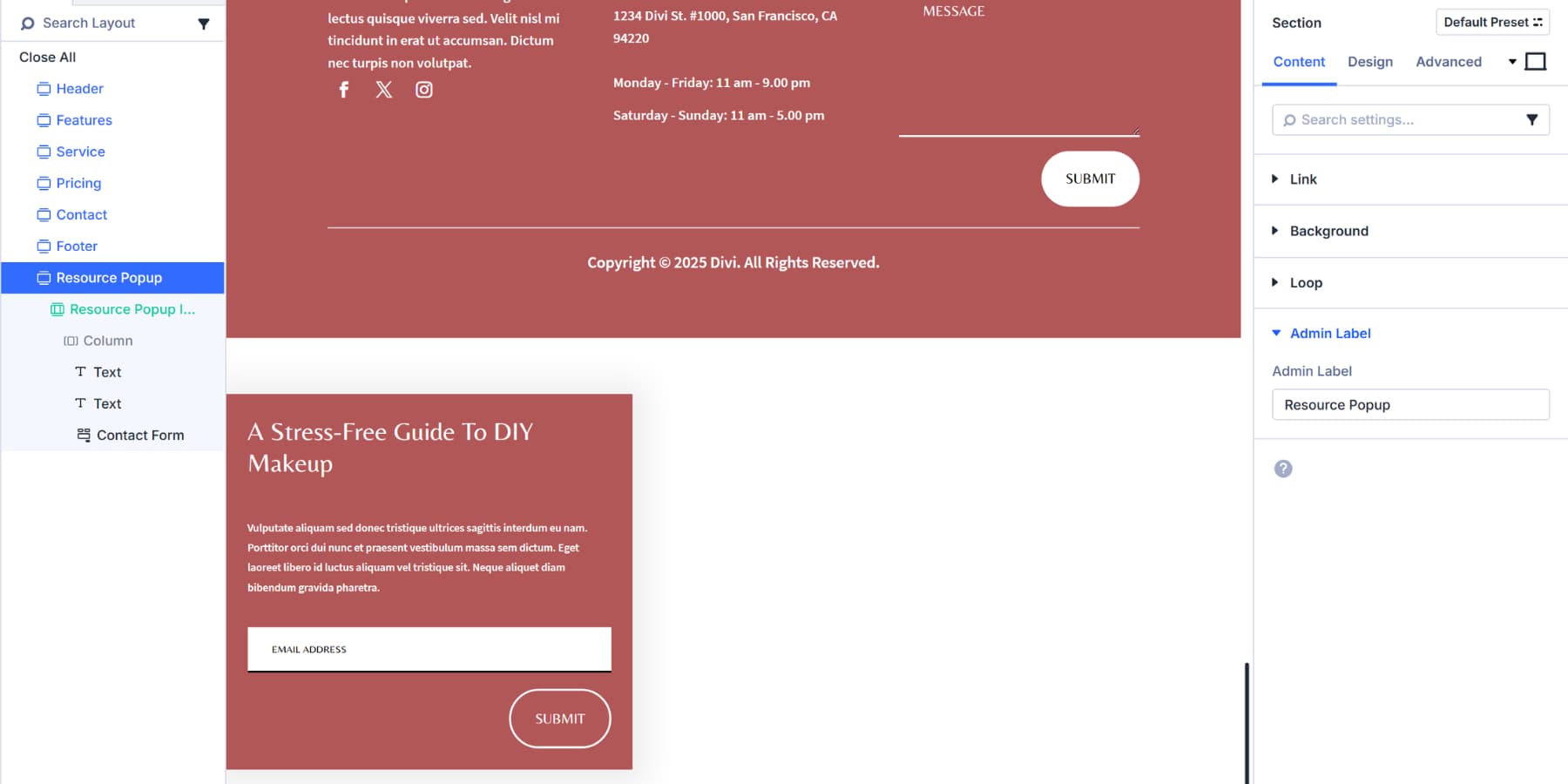 A screenshot of the resource offering popup styled and with a proper label