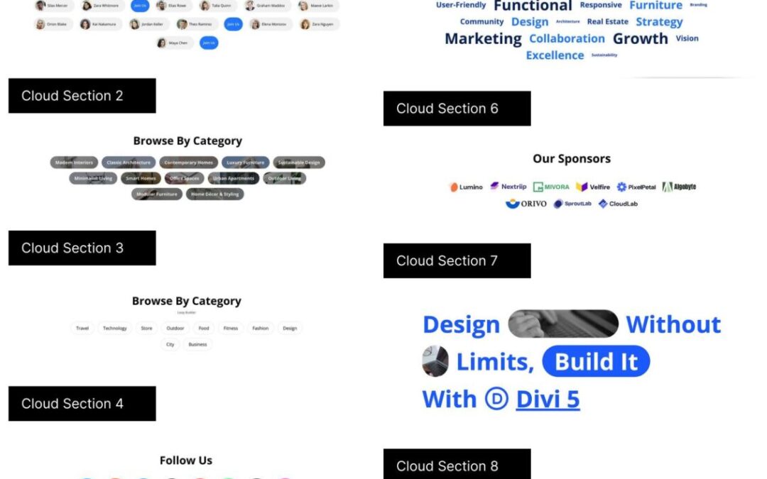 8 Cloud Sections For Divi 5 (Loose Obtain)
