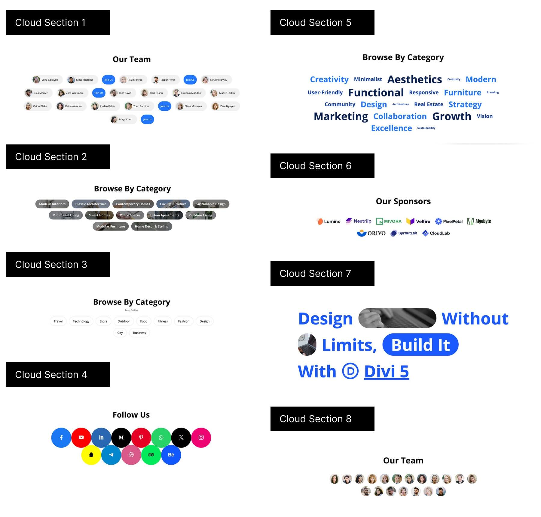 Cloud Sections For Divi 5