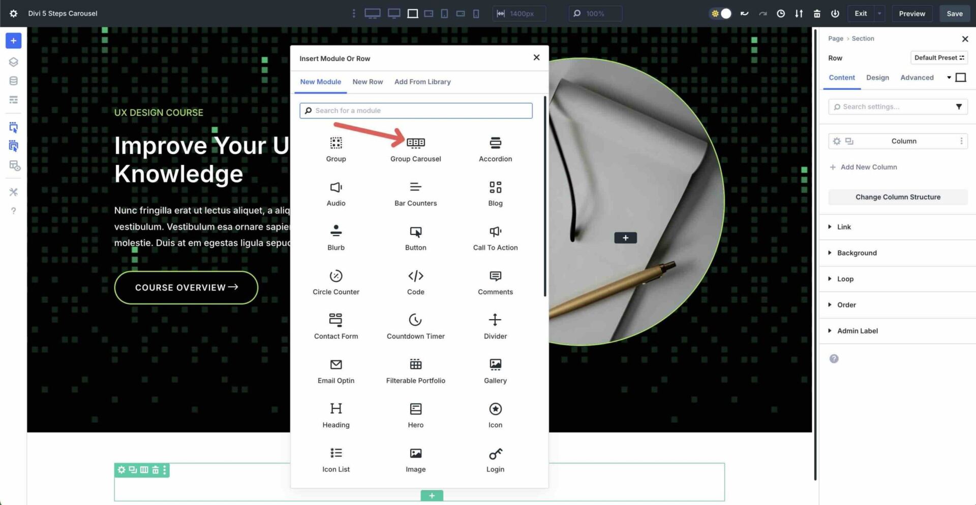 Steps Carousel with Divi 5