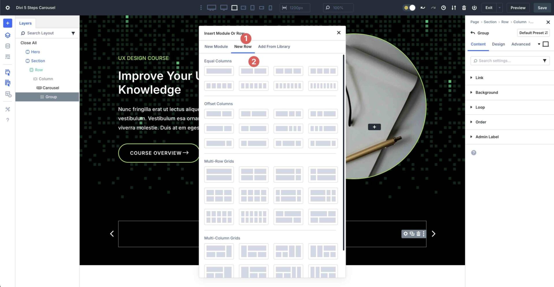 Steps Carousel with Divi 5