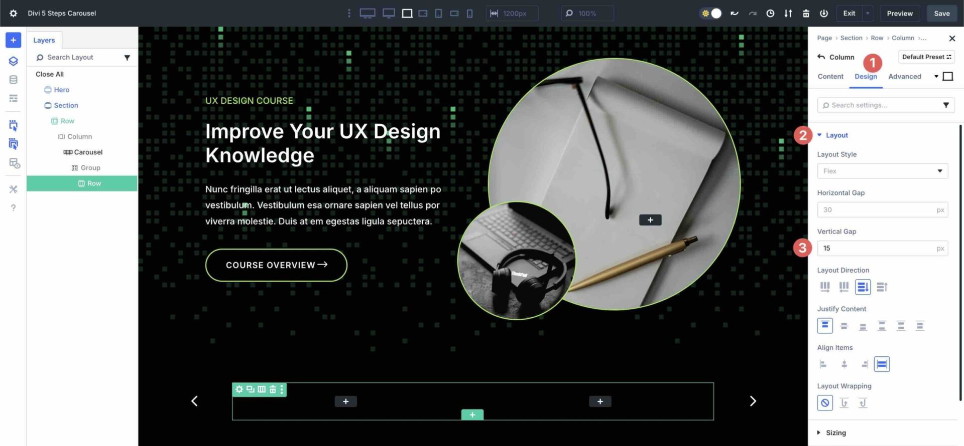 Steps Carousel with Divi 5