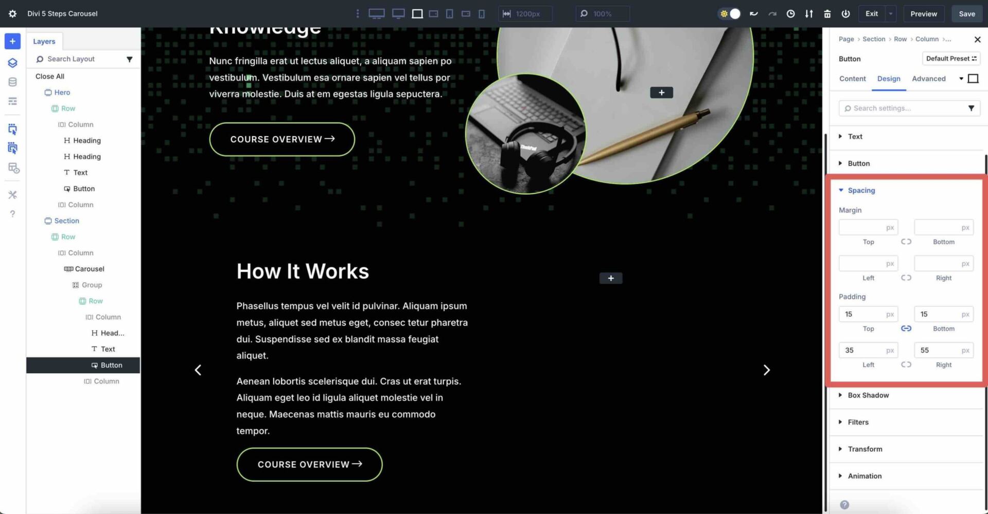 Steps Carousel with Divi 5