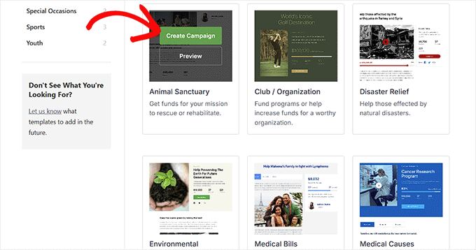 Choose a template for your fundraising form in Charitable