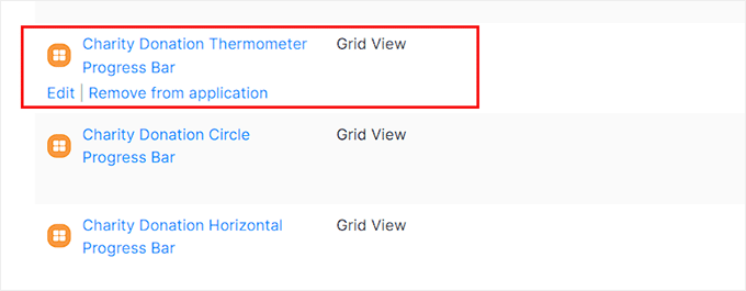 Click the Edit link under Donation Thermometer Progress Bar