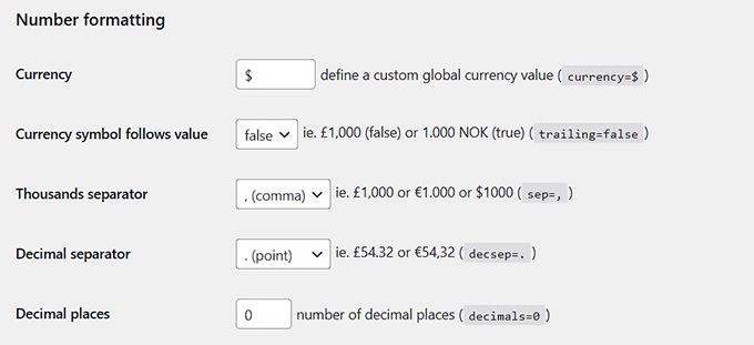 Configure currency value for your fundraising thermometer