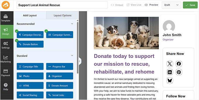 Customize your donation form in Charitable