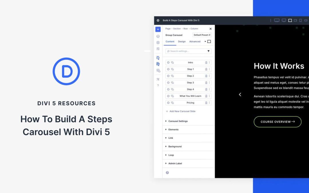 How To Build A Steps Carousel With Divi 5