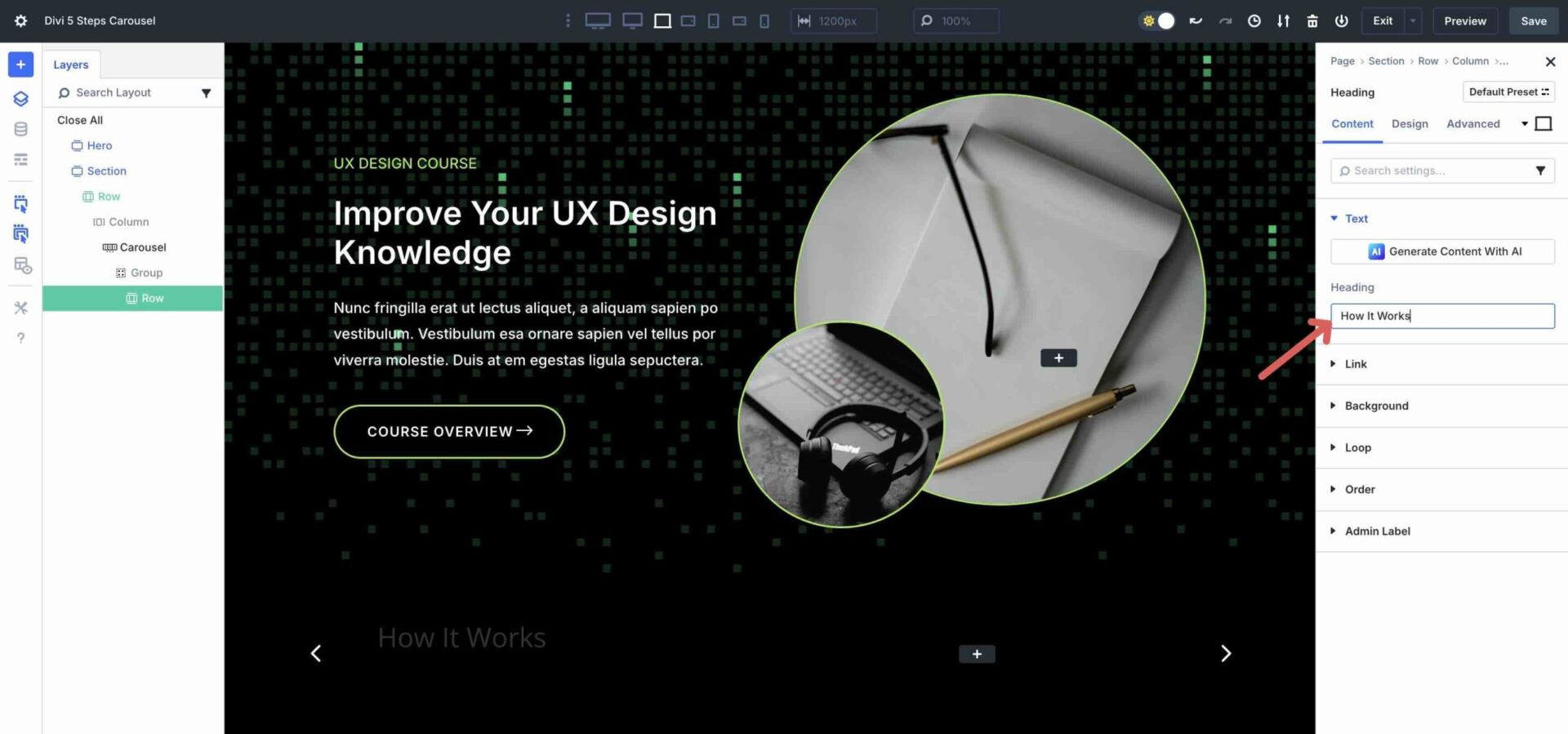 Steps Carousel with Divi 5