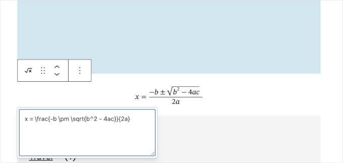 Math block displaying a complex formula