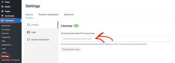 How to add a license to Uncanny Automator