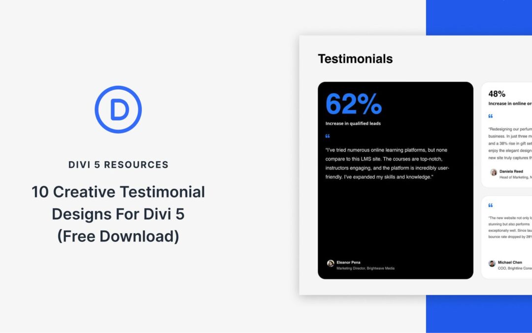 10 Creative Testimonial Designs For Divi 5 (Free Download)