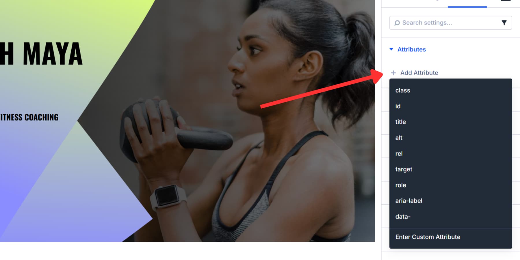 A screenshot of the available attribute presets in Divi 5