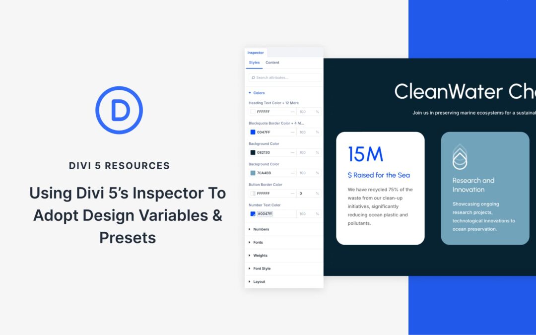 Using The Divi 5 Inspector To Adopt Design Variables & Presets