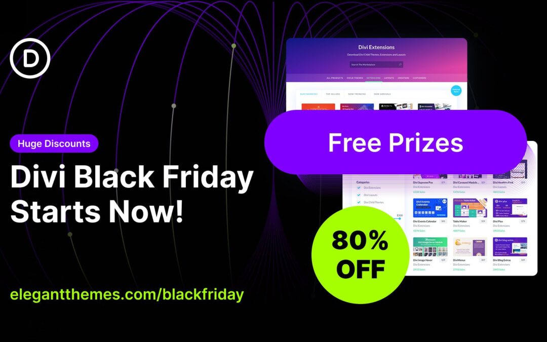 🎊🎉 The Divi Black Friday Sale Starts Now! (Claim Your Free Prizes)