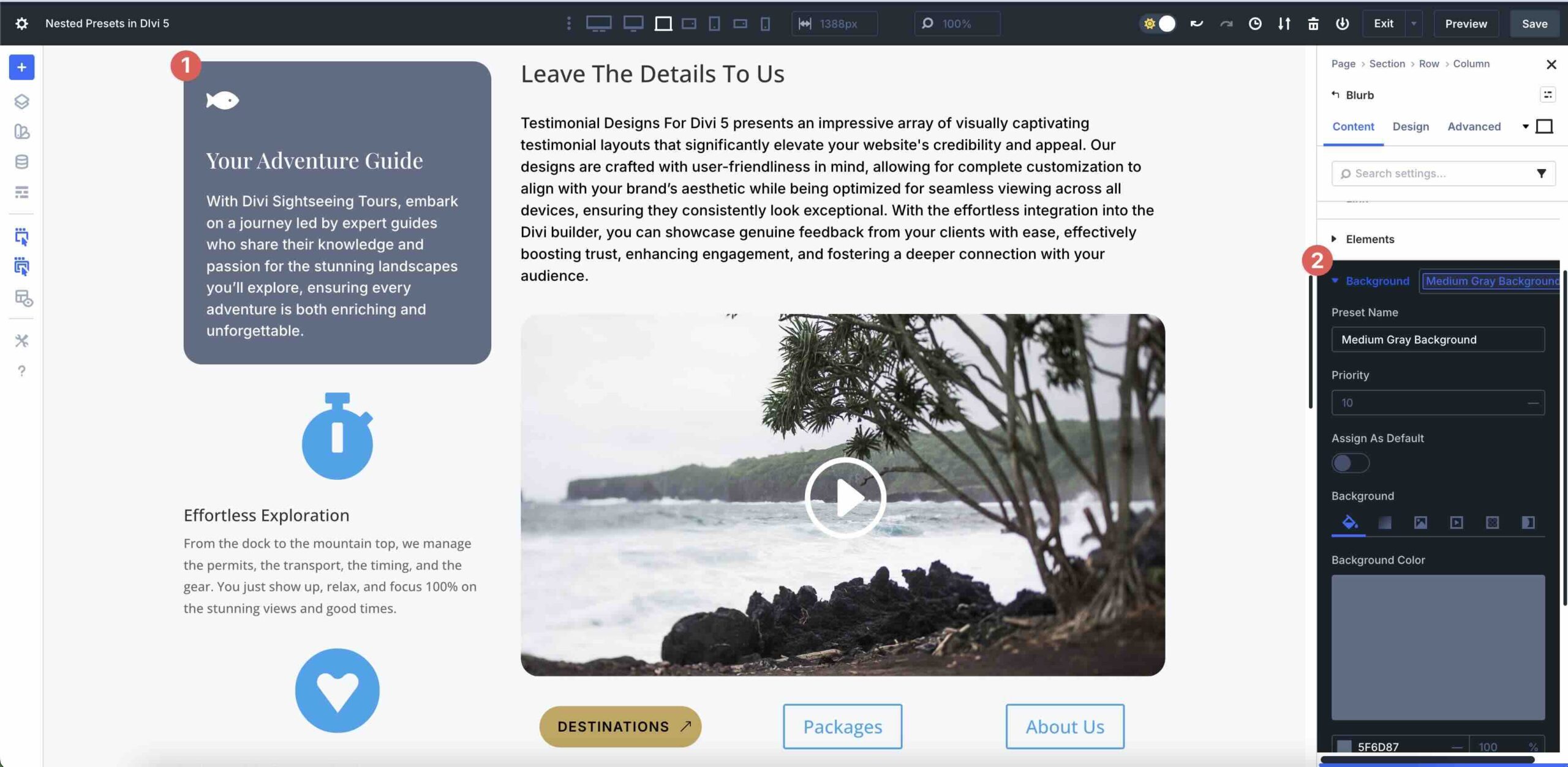 Nested Presets in Divi 5