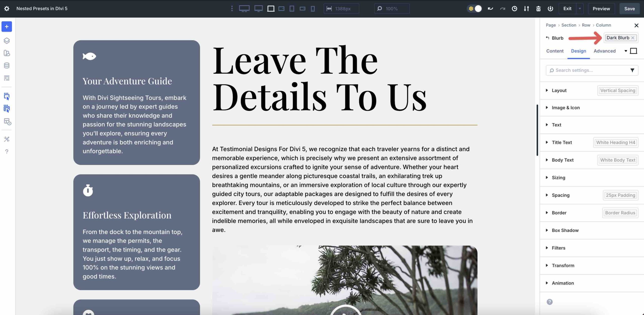 Nested Presets in Divi 5