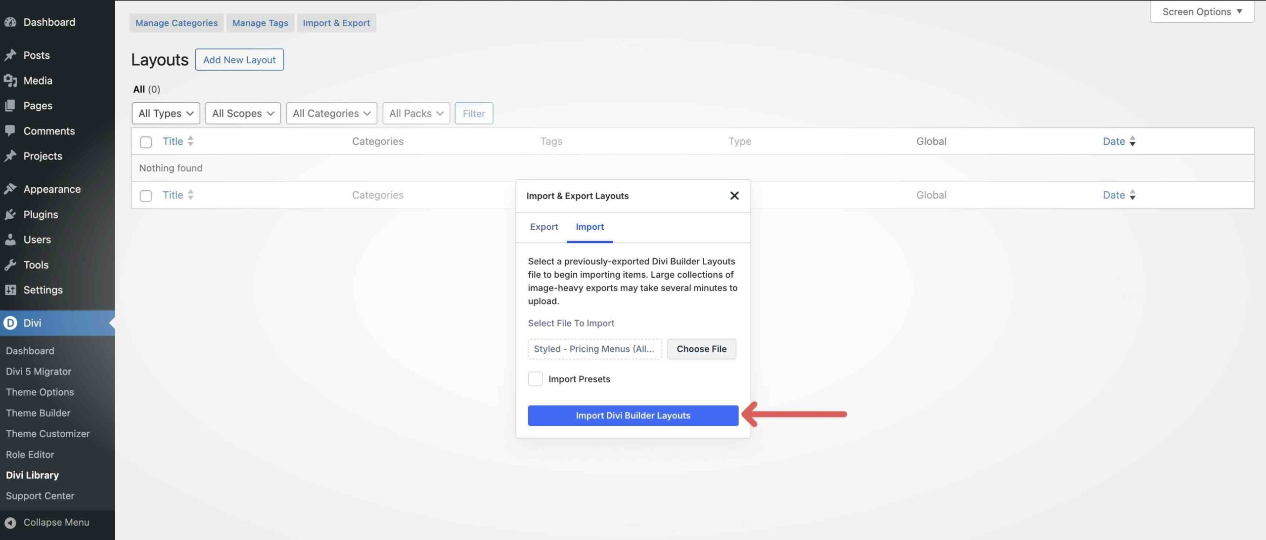 Pricing Menus For Divi 5