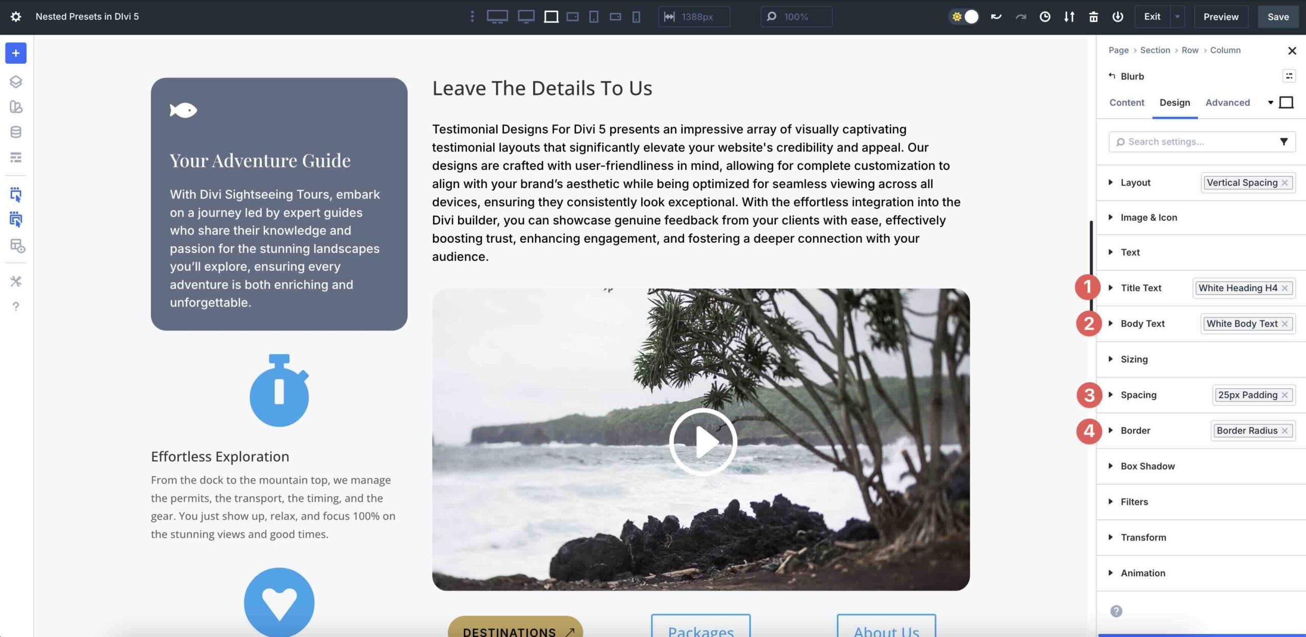 Nested Presets in Divi 5