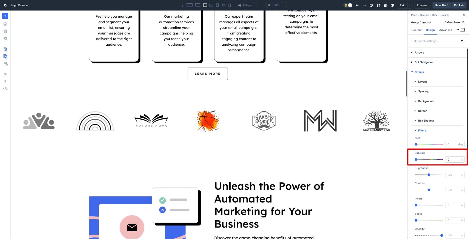 saturate zero groups