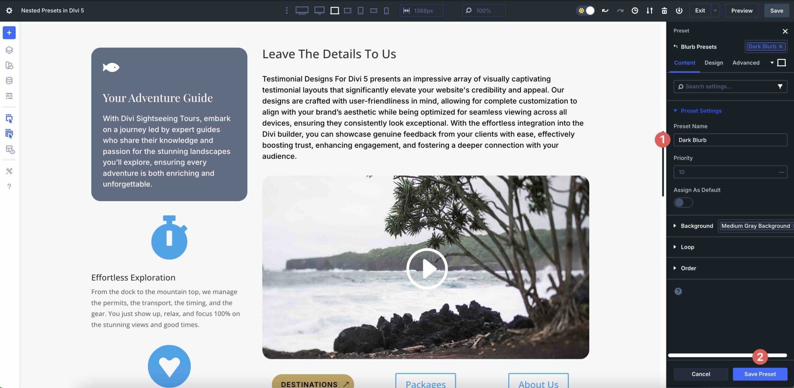 Nested Presets in Divi 5