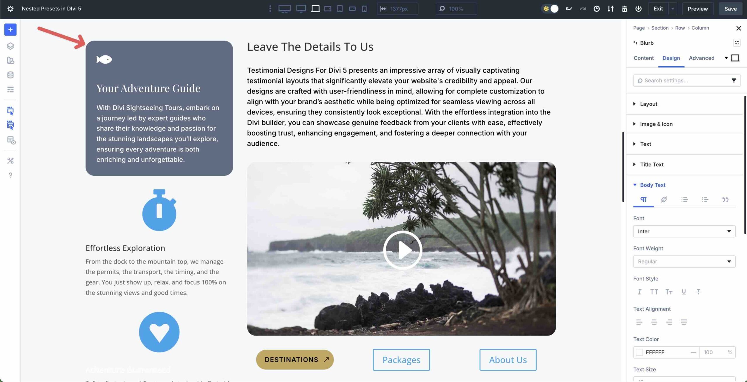 Nested Presets in Divi 5