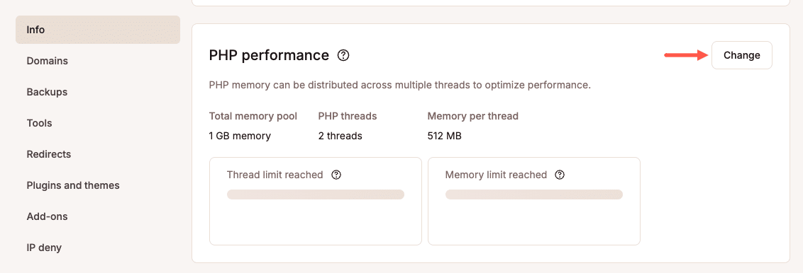 Enable PHP performance add-on
