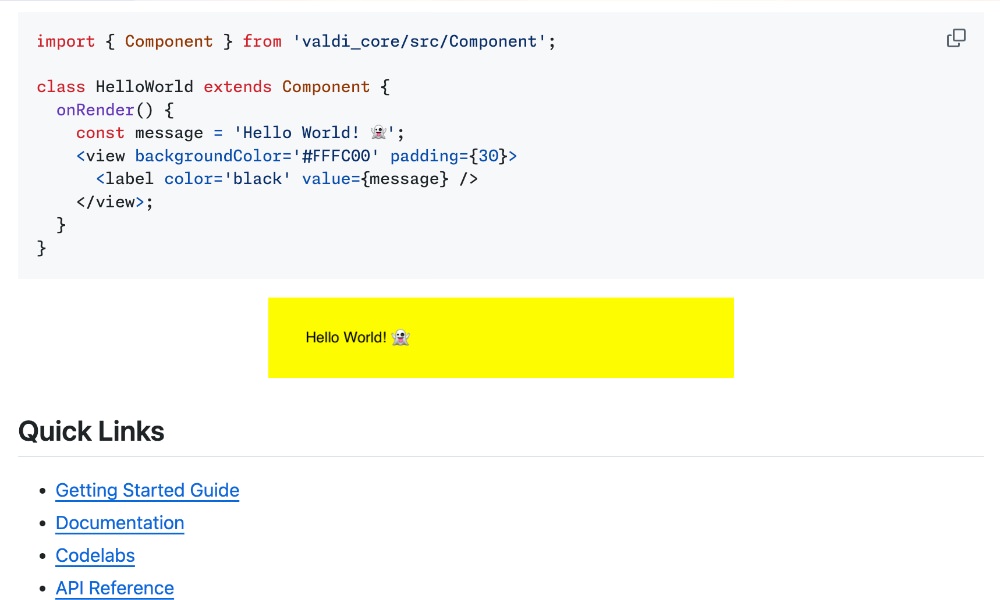 Valdi native app framework