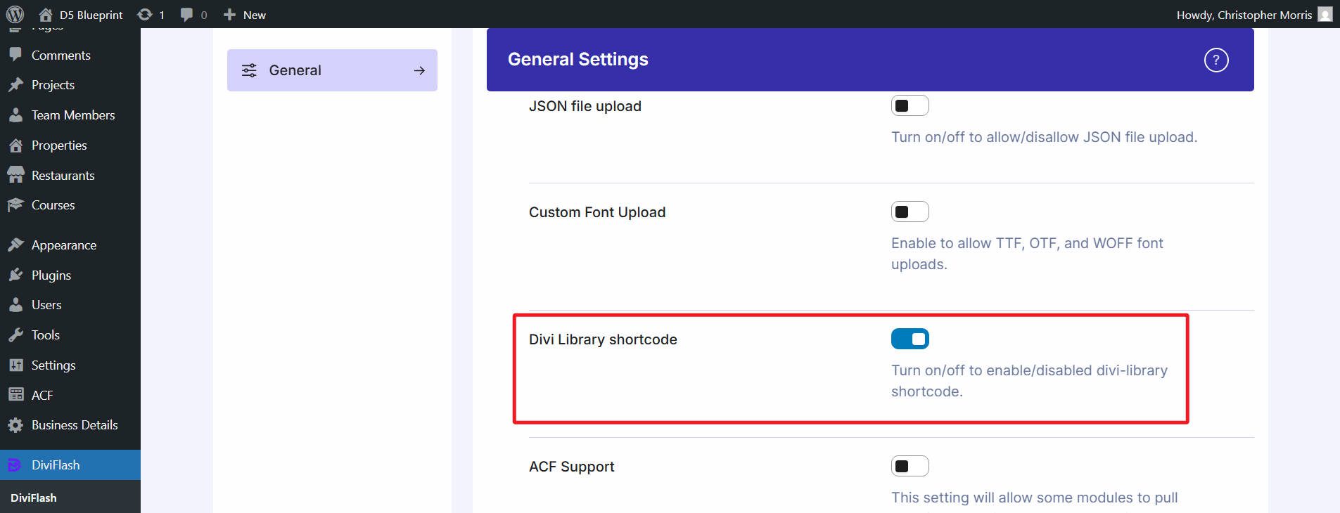 Diviflash Library Shortcode Insertion