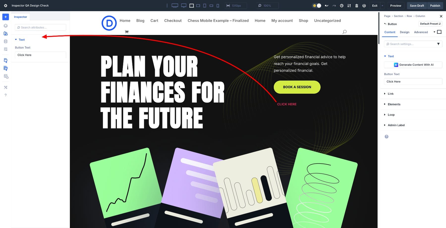 button shows nothing