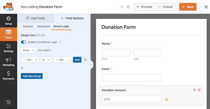 Creating forms with conditional logic