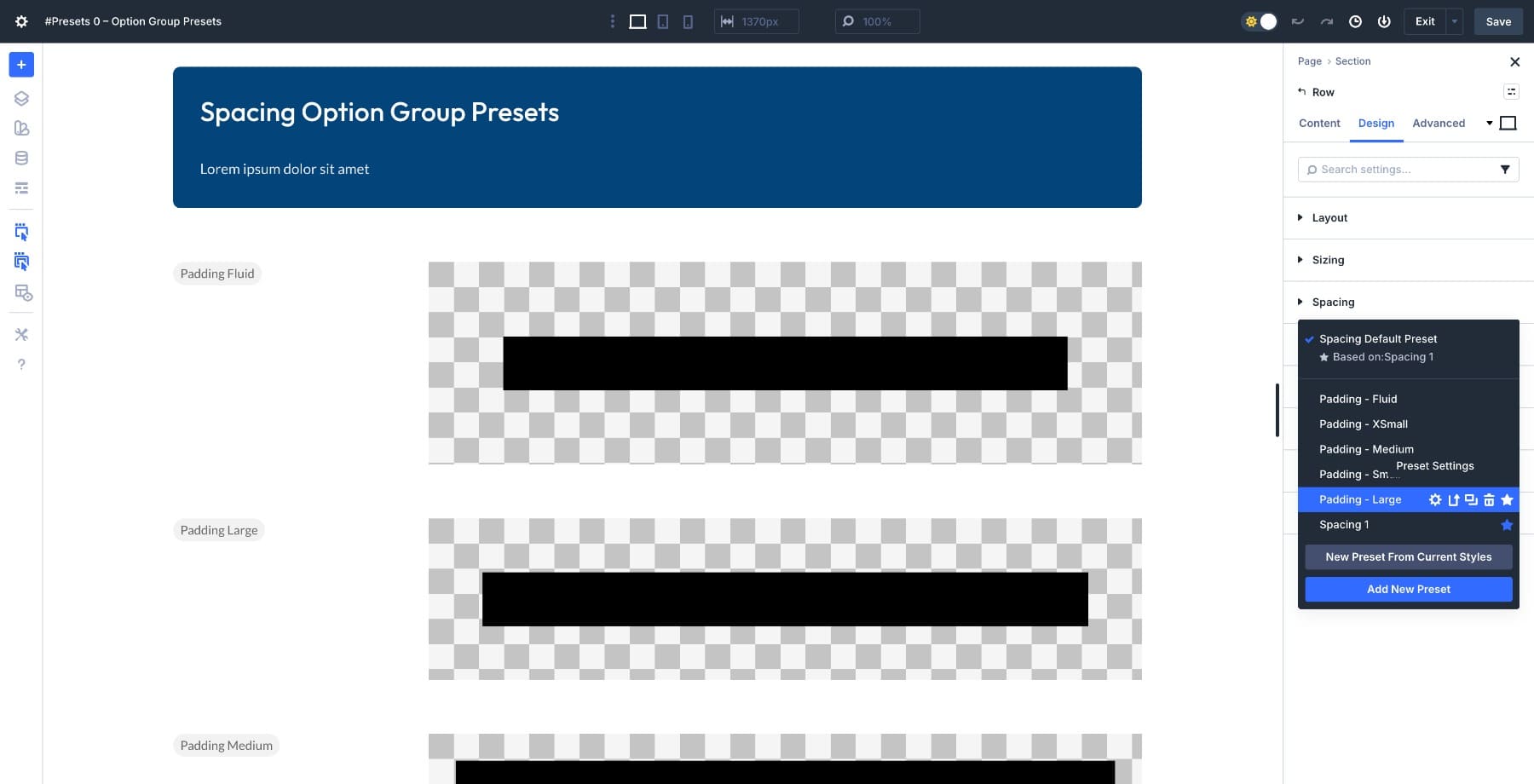 editing global spacing