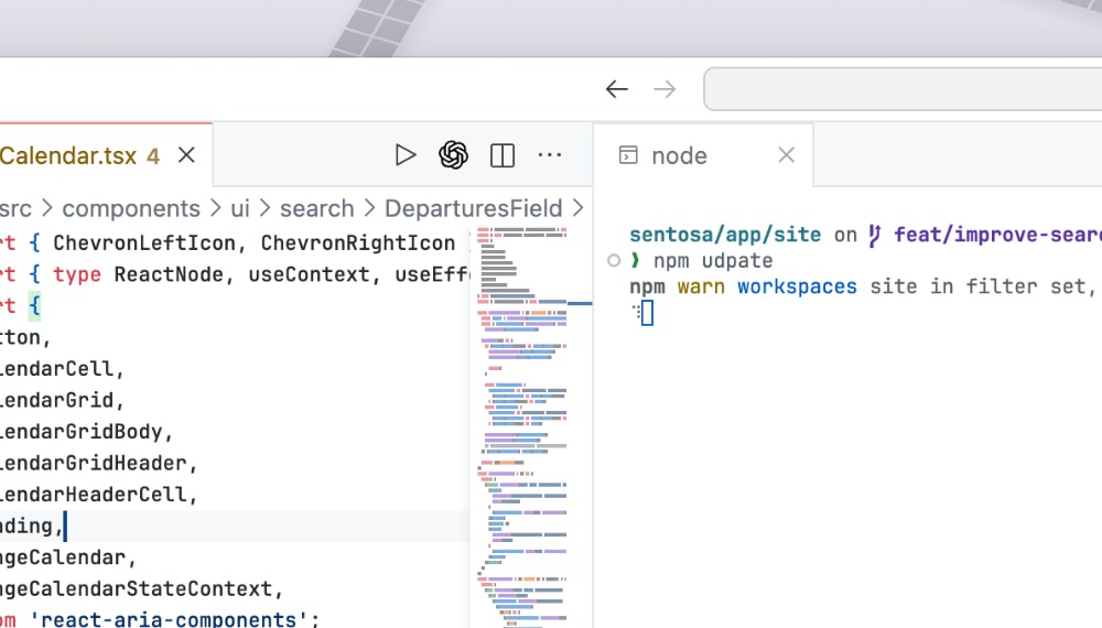 Terminal in editor view
