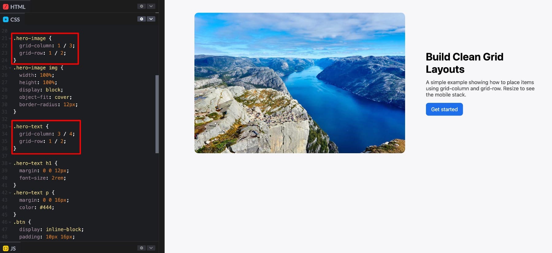 grid column and grid row