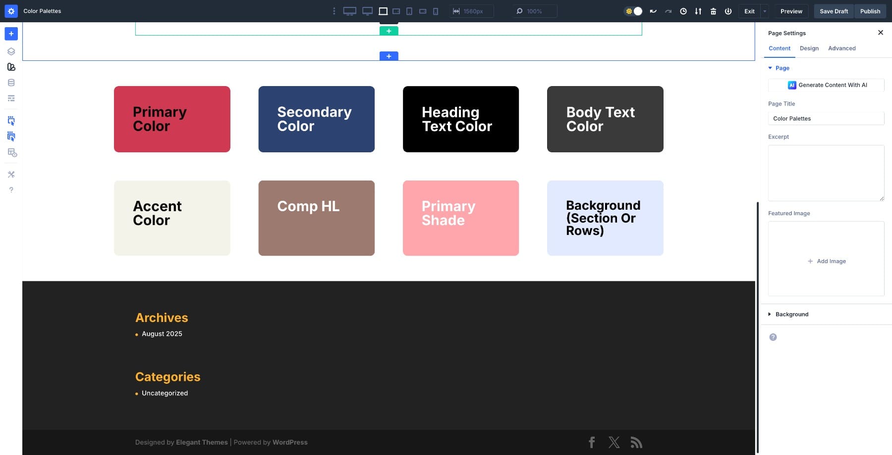 soft rose and navy color palette