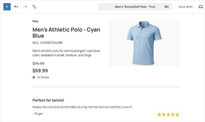 Product block in AIOSEO