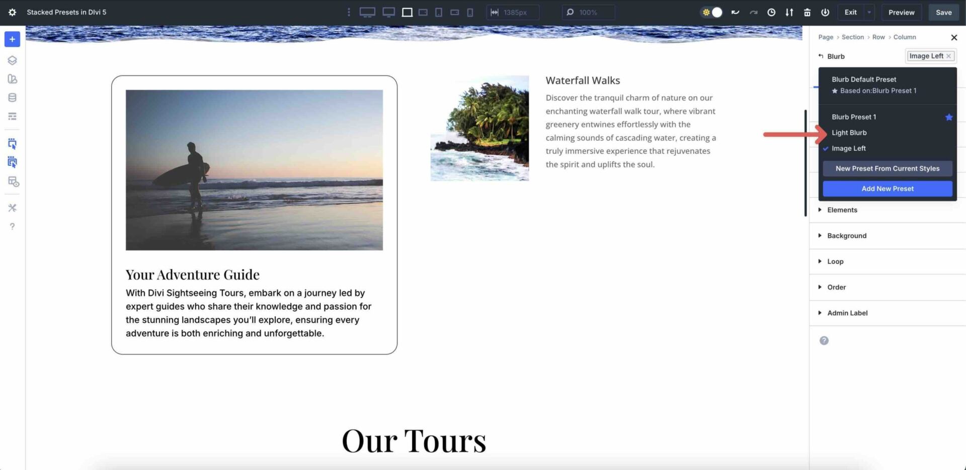 Stacked Presets in Divi 5