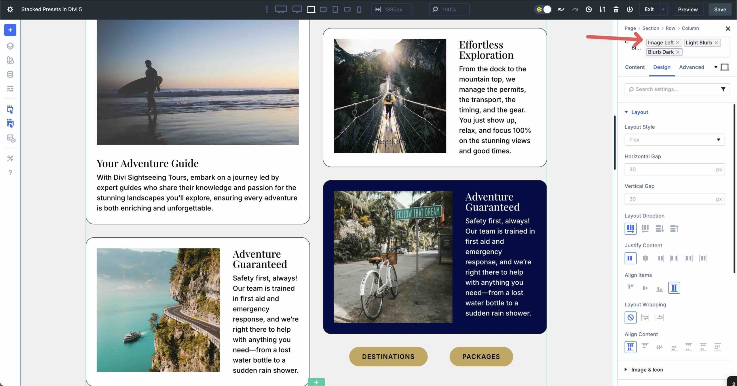 Stacked Presets in Divi 5