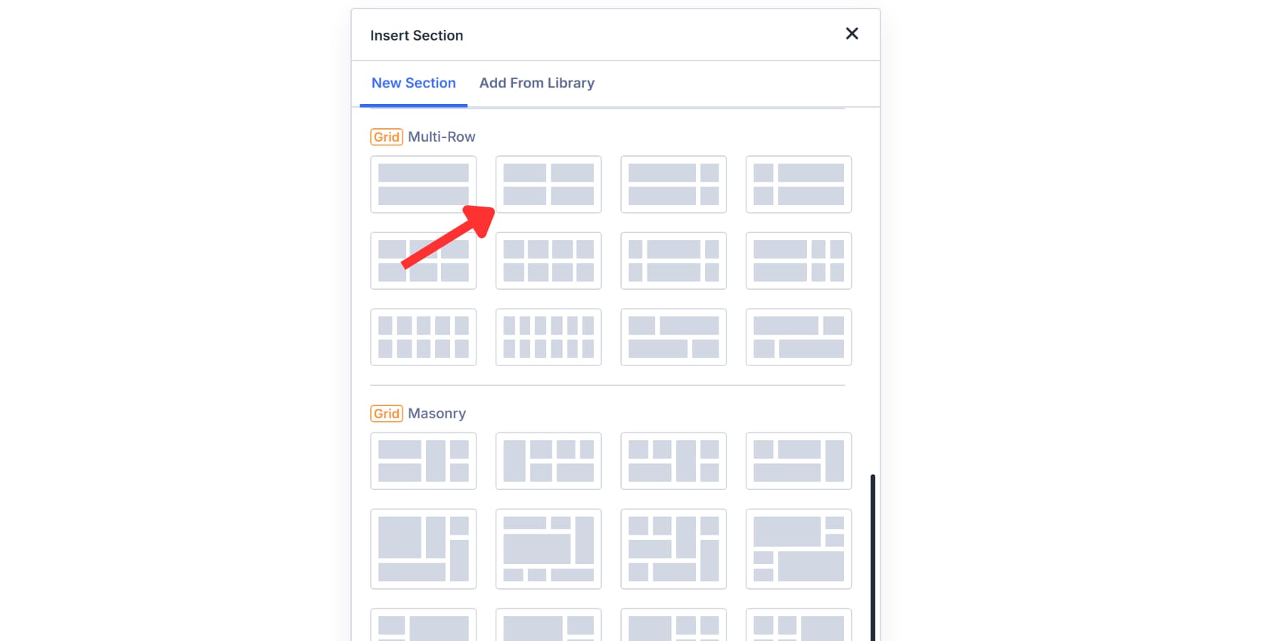 A screenshot of the four columns layout available in Divi 5