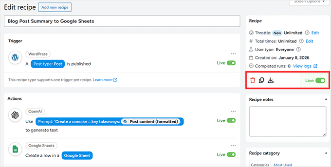 Activate Uncanny Automator workflow