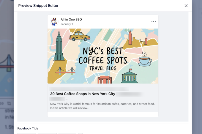Social preview in AIOSEO
