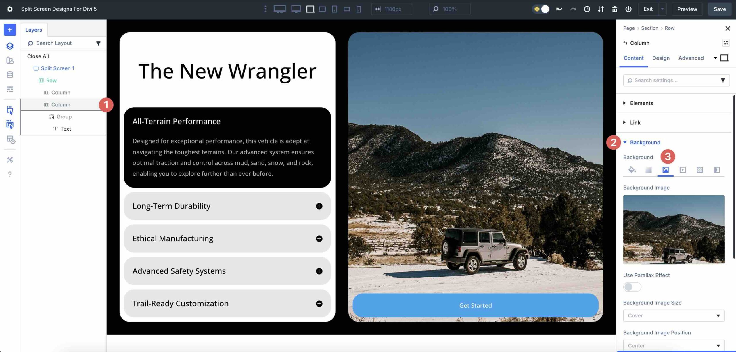 change a background image in Divi 5