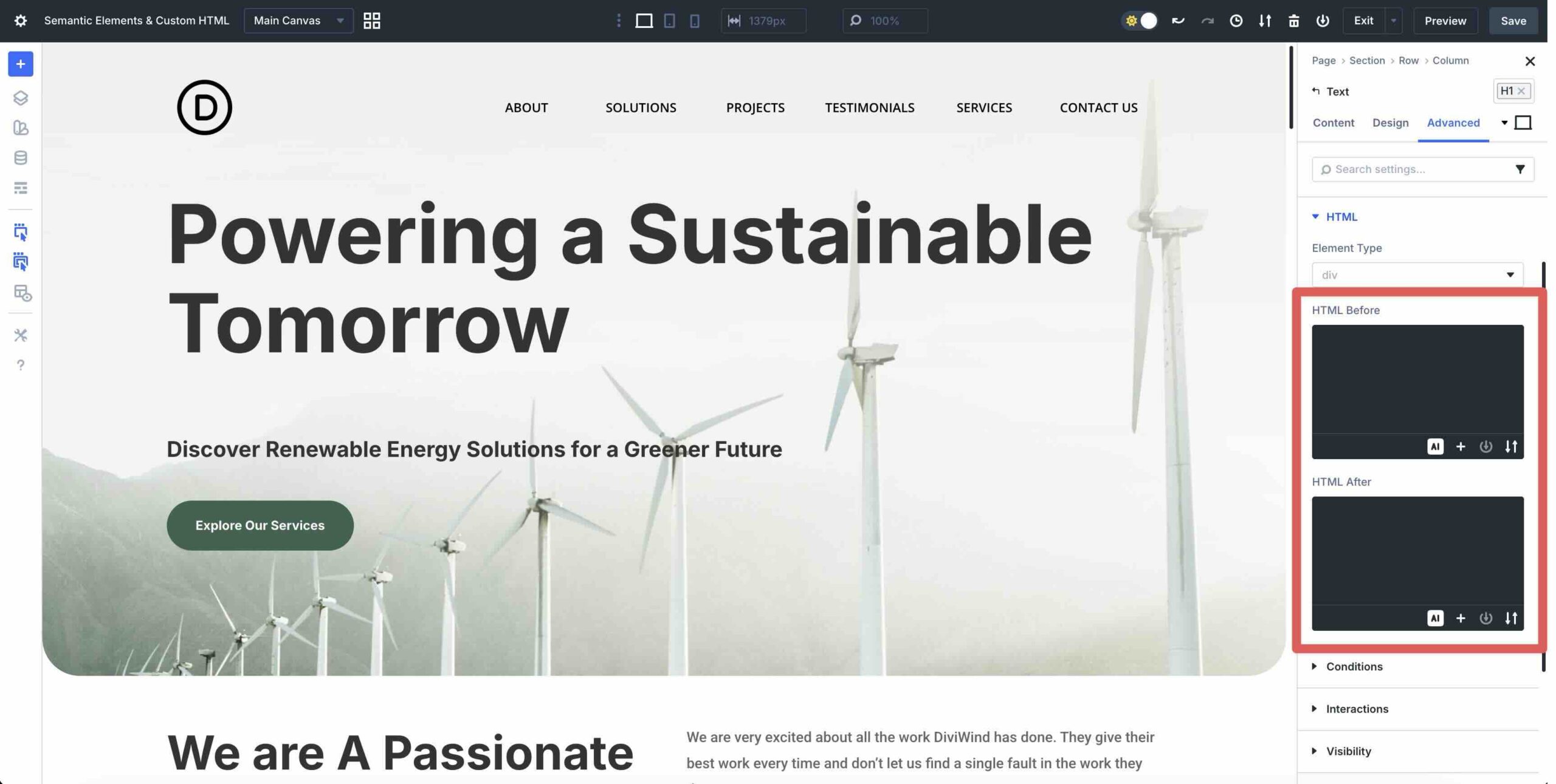 custom HTML wrappers