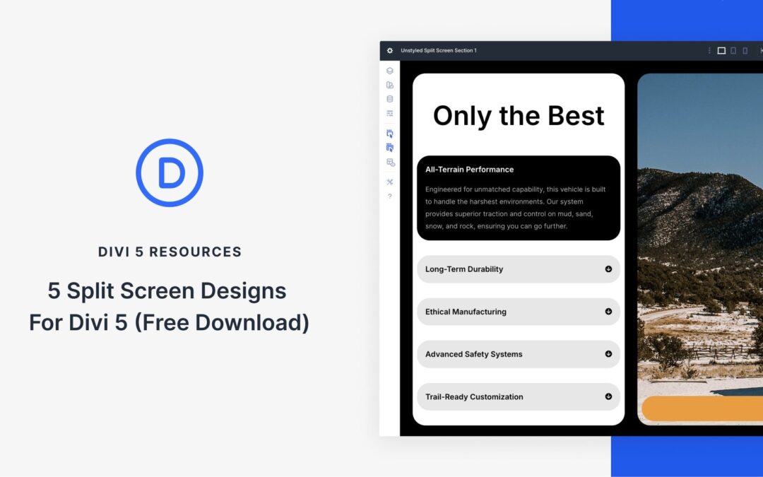 5 Split Screen Designs For Divi 5 (Free Download)